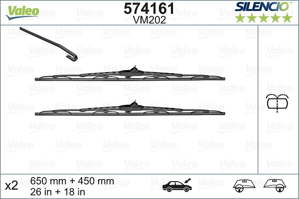 Wiper Blade SILENCIO CONVENTIONAL SET 574161