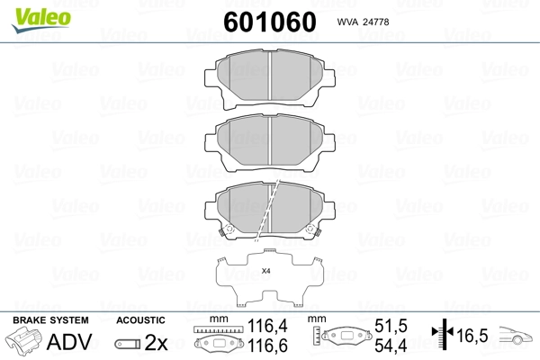 Brake Pad Set, disc brake 601060