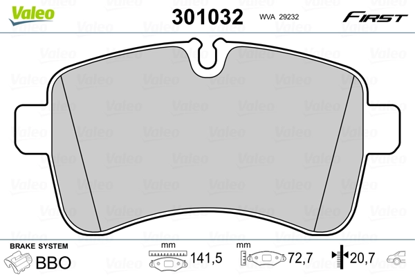 Brake Pad Set, disc brake FIRST 301032