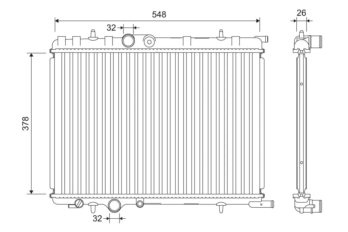 Radiator, engine cooling 701190