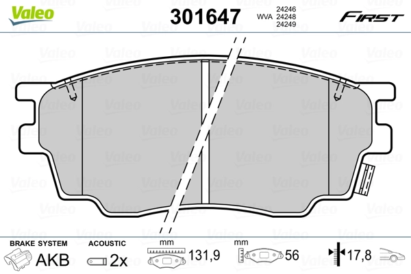 Brake Pad Set, disc brake FIRST 301647
