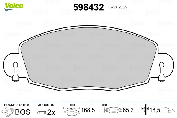 Brake Pad Set, disc brake 598432