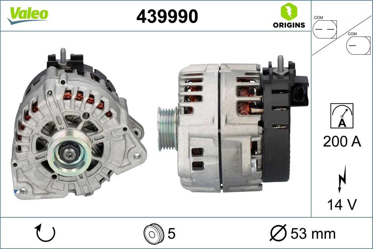 Alternator VALEO ORIGINS NEW OE TECHNOLOGY 439990