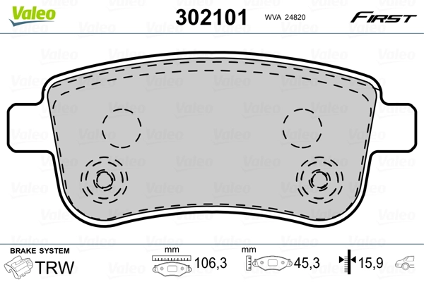 Brake Pad Set, disc brake FIRST 302101