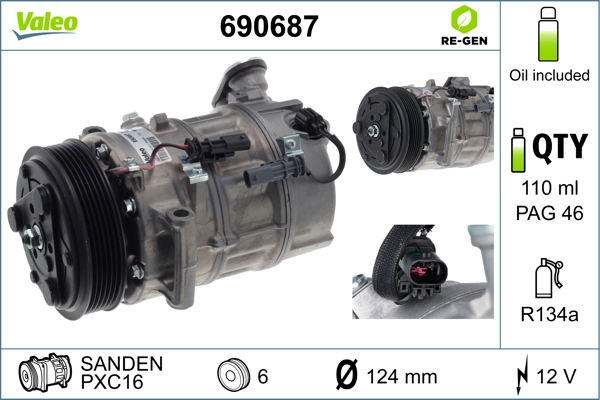 VALEO 690687 Compressor, air conditioning