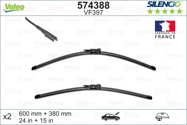 Wiper Blade SILENCIO FLAT BLADE SET 574388