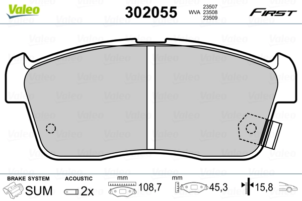 Brake Pad Set, disc brake FIRST 302055