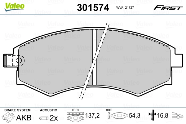Brake Pad Set, disc brake FIRST 301574