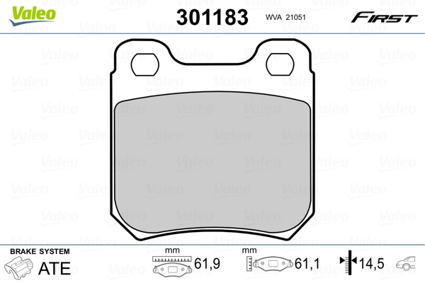 Brake Pad Set, disc brake FIRST 301183