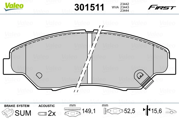 Brake Pad Set, disc brake FIRST 301511