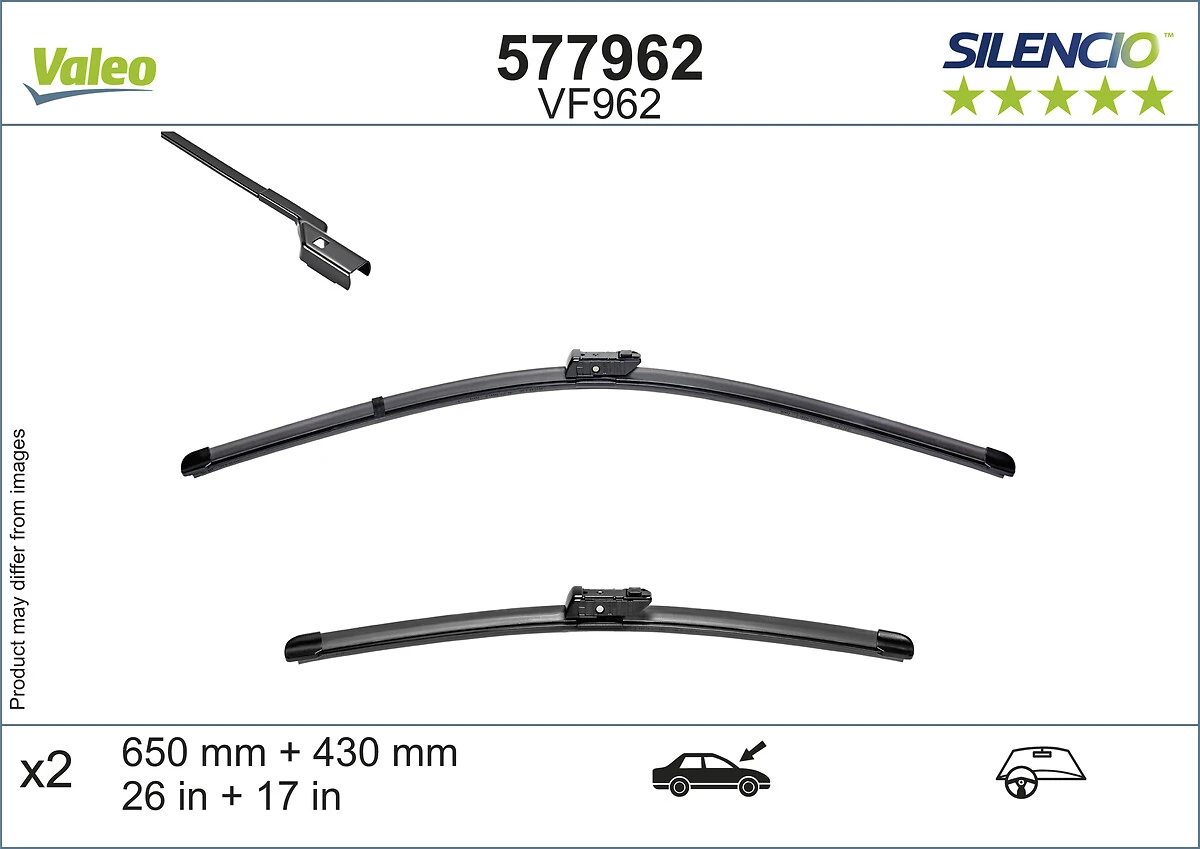 Wiper Blade SILENCIO FLAT BLADE SET 577962