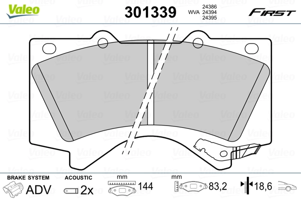 Brake Pad Set, disc brake FIRST 301339