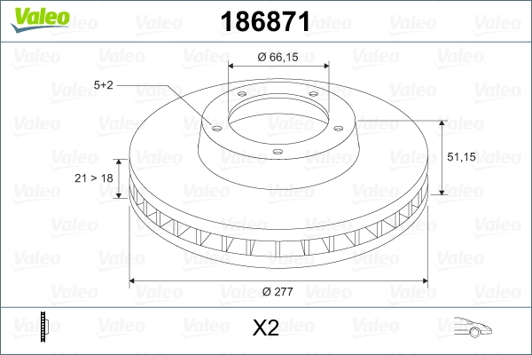 VALEO 186871 Brake Disc