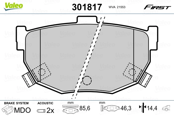 Brake Pad Set, disc brake FIRST 301817