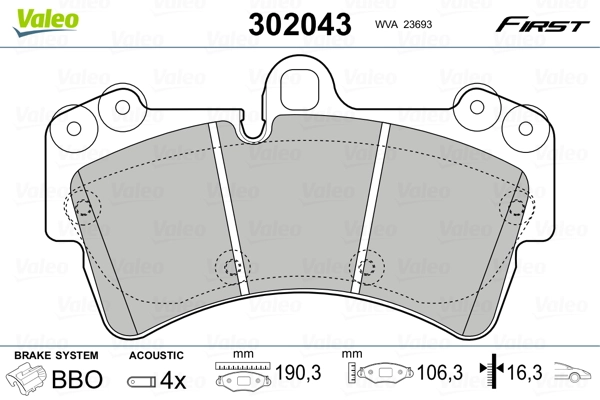 Brake Pad Set, disc brake FIRST 302043