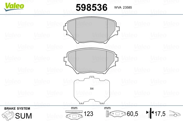 Brake Pad Set, disc brake 598536