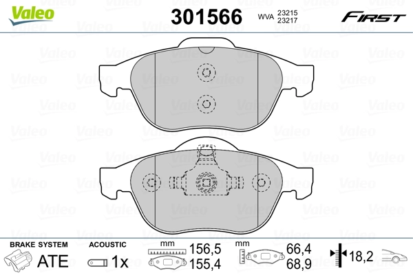 Brake Pad Set, disc brake FIRST 301566