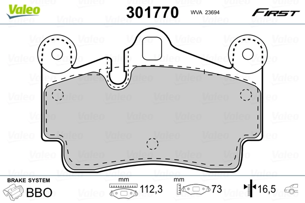VALEO 301770 Brake Pad Set, disc brake