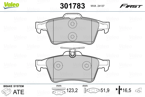 Brake Pad Set, disc brake FIRST 301783