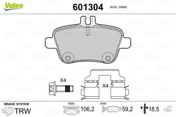 Brake Pad Set, disc brake 601304