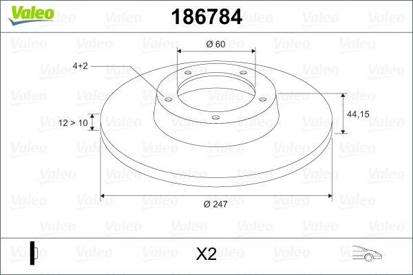 VALEO 186784 Brake Disc