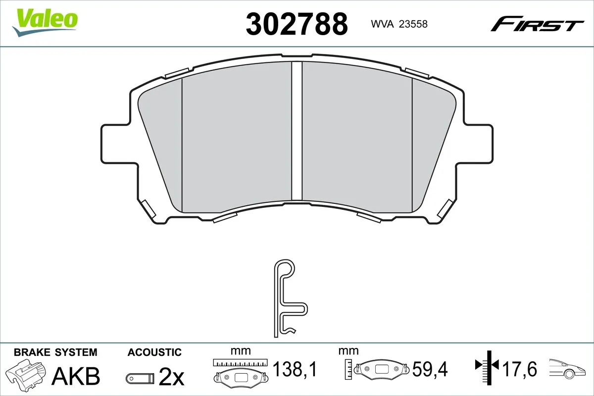Brake Pad Set, disc brake FIRST 302788