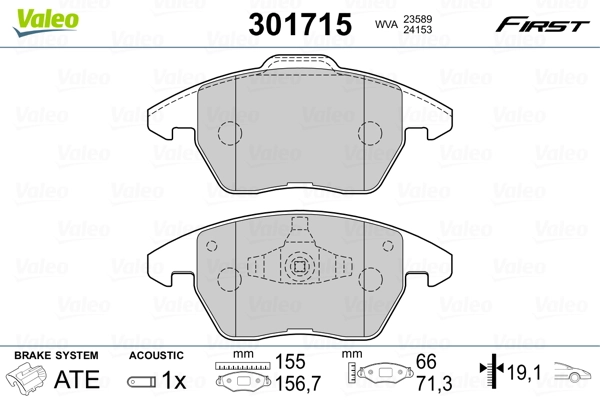 Brake Pad Set, disc brake FIRST 301715