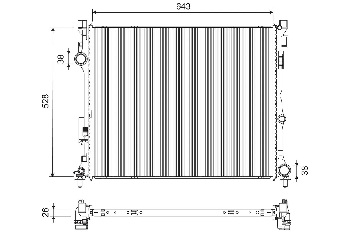 Radiator, engine cooling 701307