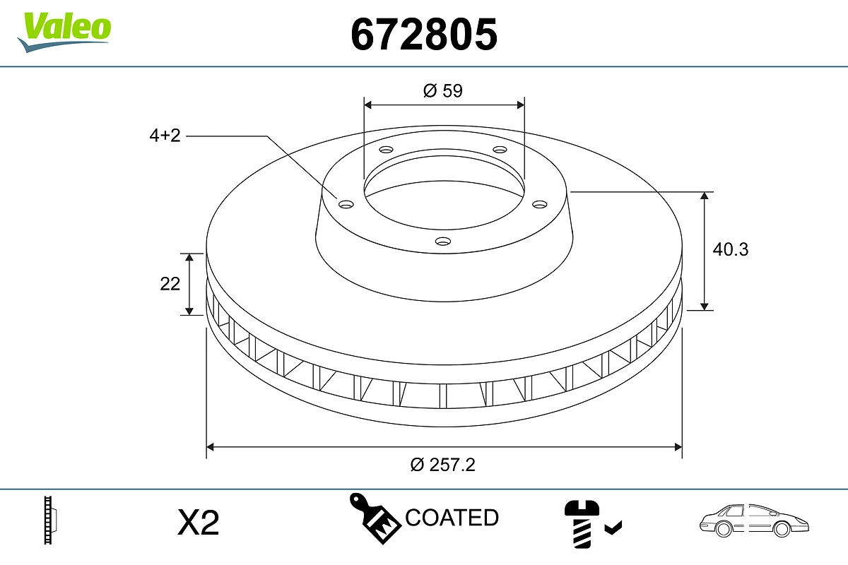 Brake Disc COATED 672805