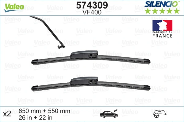 Wiper Blade SILENCIO FLAT BLADE SET 574309