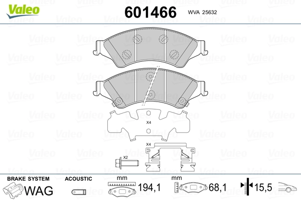 VALEO 601466 Brake Pad Set, disc brake