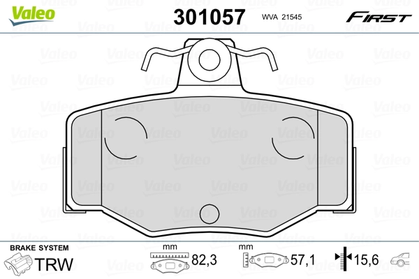 Brake Pad Set, disc brake FIRST 301057