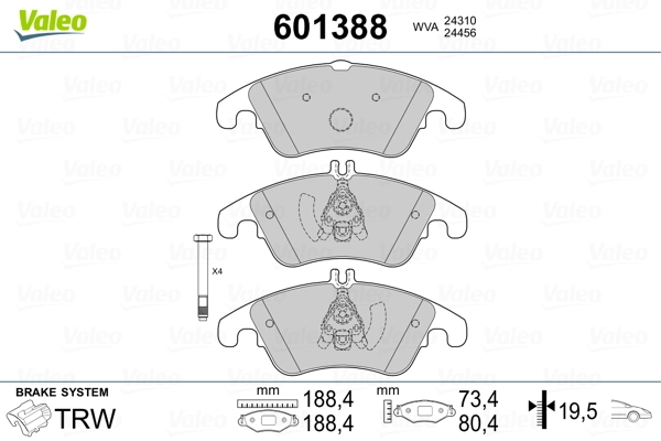 Brake Pad Set, disc brake 601388