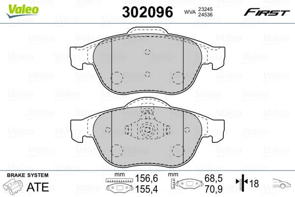 Brake Pad Set, disc brake FIRST 302096