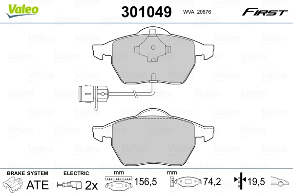 Brake Pad Set, disc brake FIRST 301049