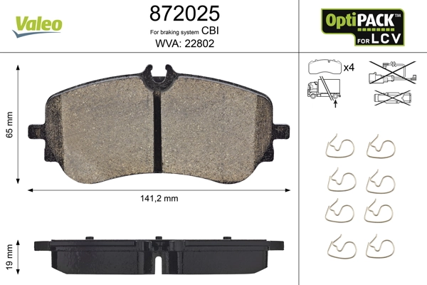 Brake Pad Set, disc brake OPTIPACK for LCV 872025