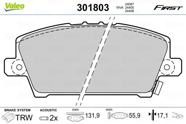 Brake Pad Set, disc brake FIRST 301803