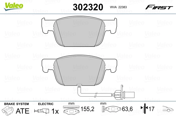 Brake Pad Set, disc brake FIRST 302320