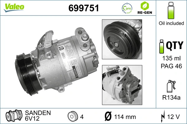 VALEO 699751 Compressor, air conditioning