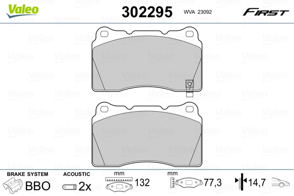Brake Pad Set, disc brake FIRST 302295