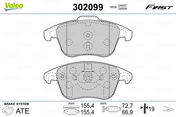 Brake Pad Set, disc brake FIRST 302099