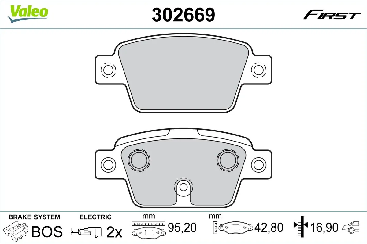 Brake Pad Set, disc brake FIRST 302669
