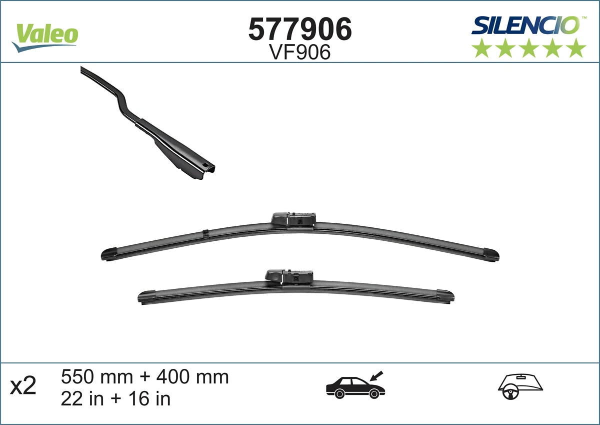 Wiper Blade SILENCIO FLAT BLADE SET 577906