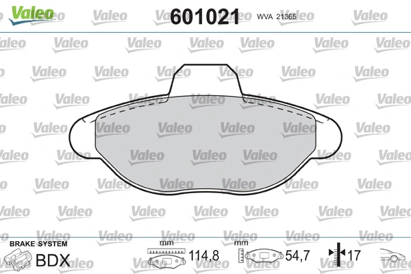 VALEO 601021 Brake Pad Set, disc brake