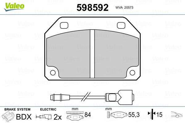 VALEO 598592 Brake Pad Set, disc brake