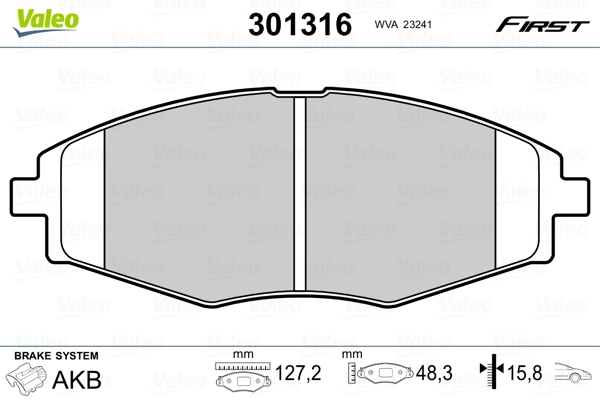 Brake Pad Set, disc brake FIRST 301316