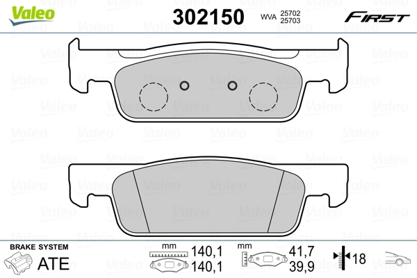 Brake Pad Set, disc brake FIRST 302150
