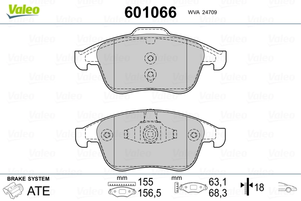 Brake Pad Set, disc brake 601066