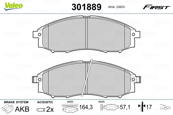 Brake Pad Set, disc brake FIRST 301889