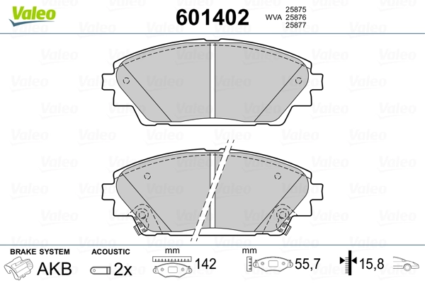 VALEO 601402 Brake Pad Set, disc brake